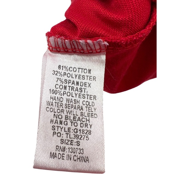 Umgee red t-shirt dress short bell sleeve mesh detail mini dress casual - Picture 2 of 6